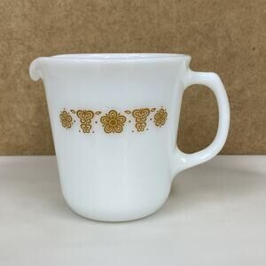 Vintage Pyrex Gold Butterfly Creamer Pitcher Corning NY USA - Read